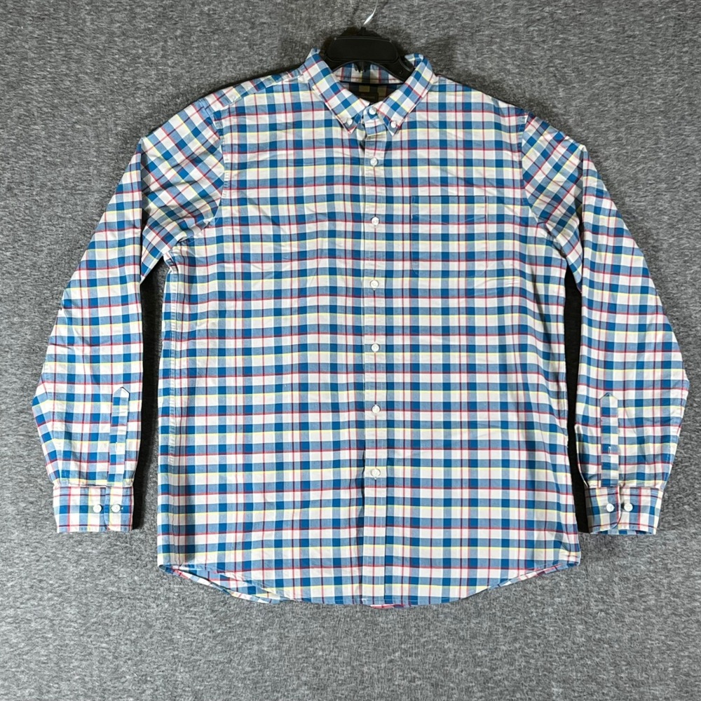 L.L.Bean Signature Plaid Button Down Shirt Men's XL T Slim Fit Cotton Casual